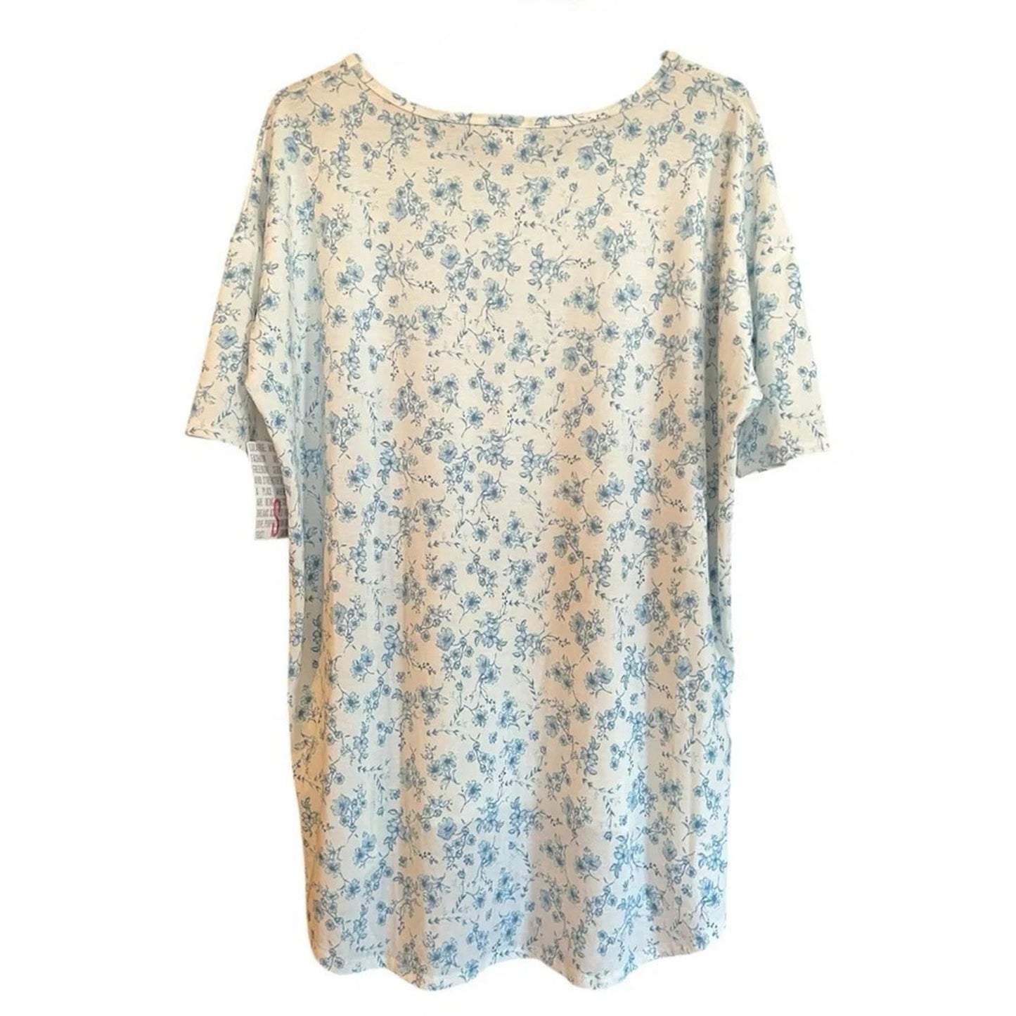 1068 -LuLaRoe - Floral Oversized Tunic Top Sheer Hem NWT