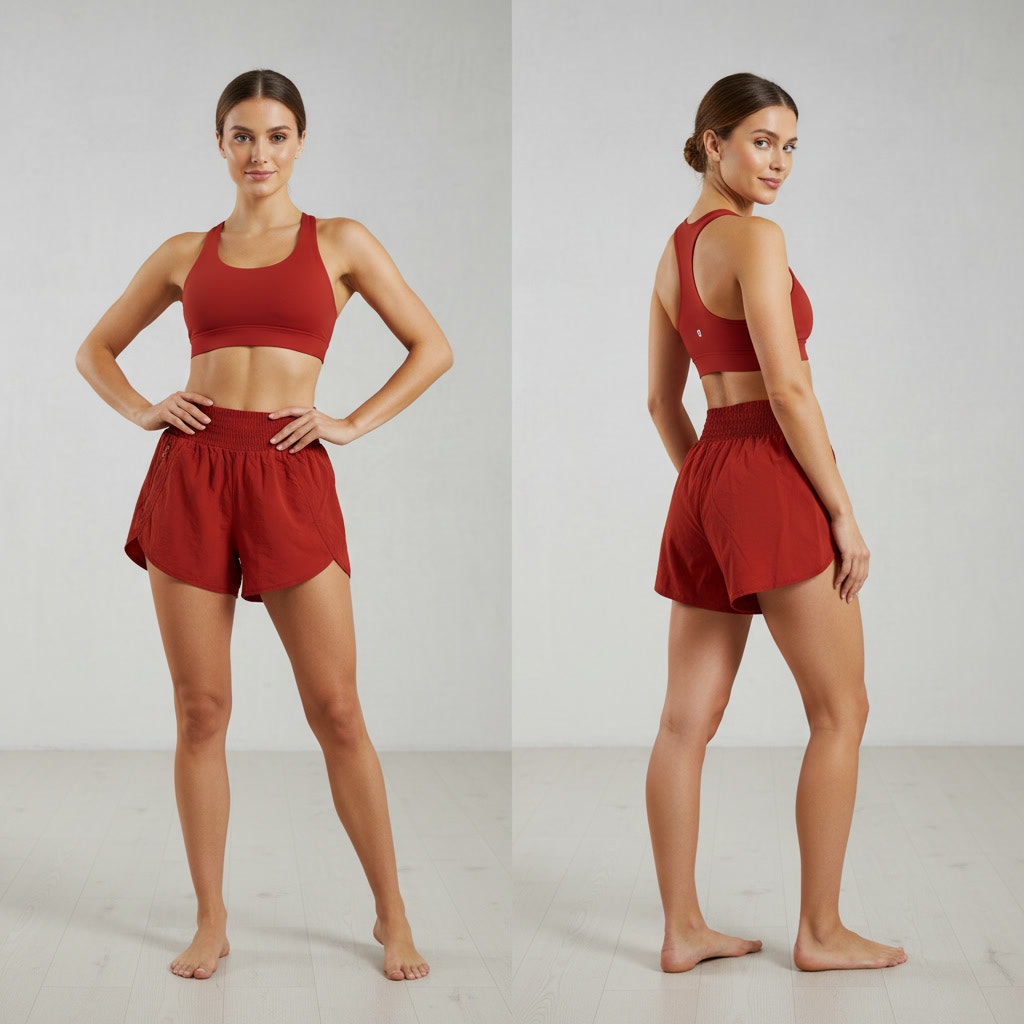 1363 - Zenana Athletic shorts in Rust - underwear attached - XL - NWT
