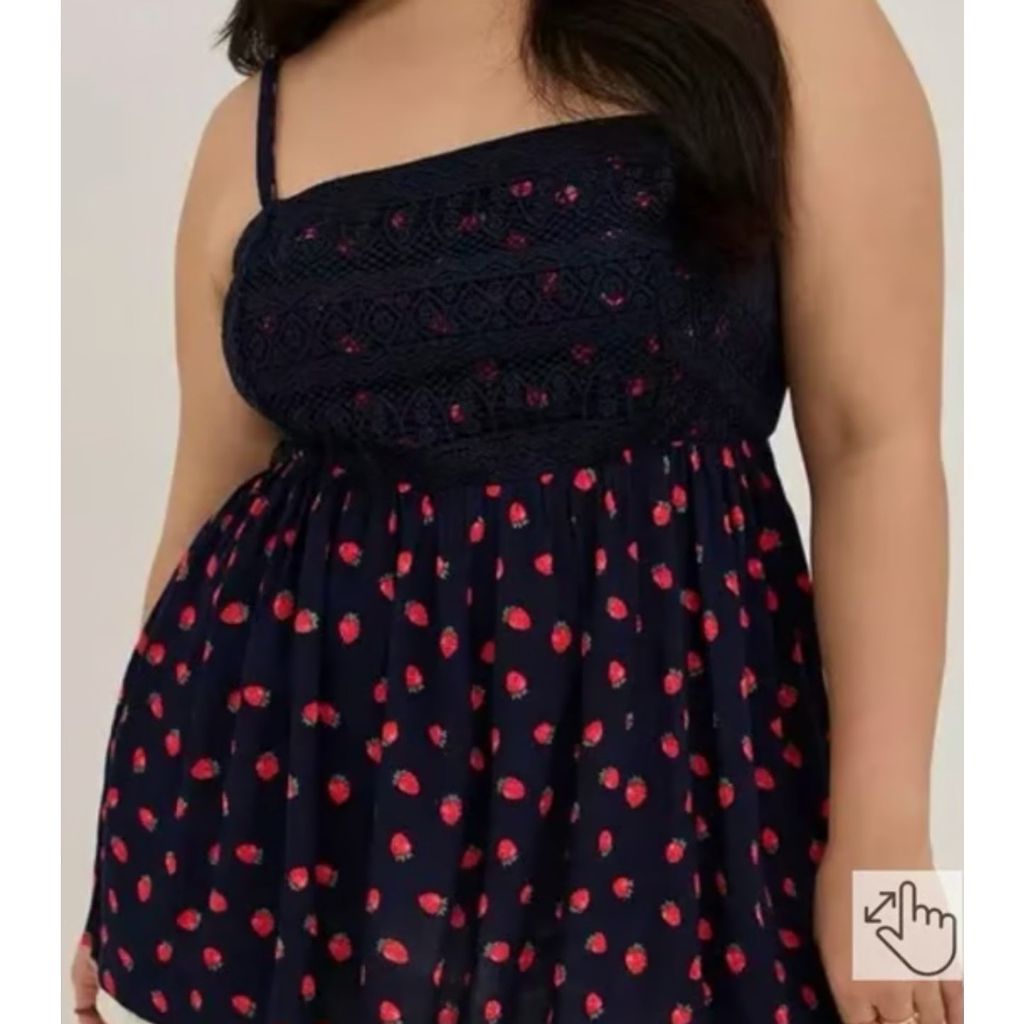 1252-TORRID Strawberry and Navy Tank - Size 1