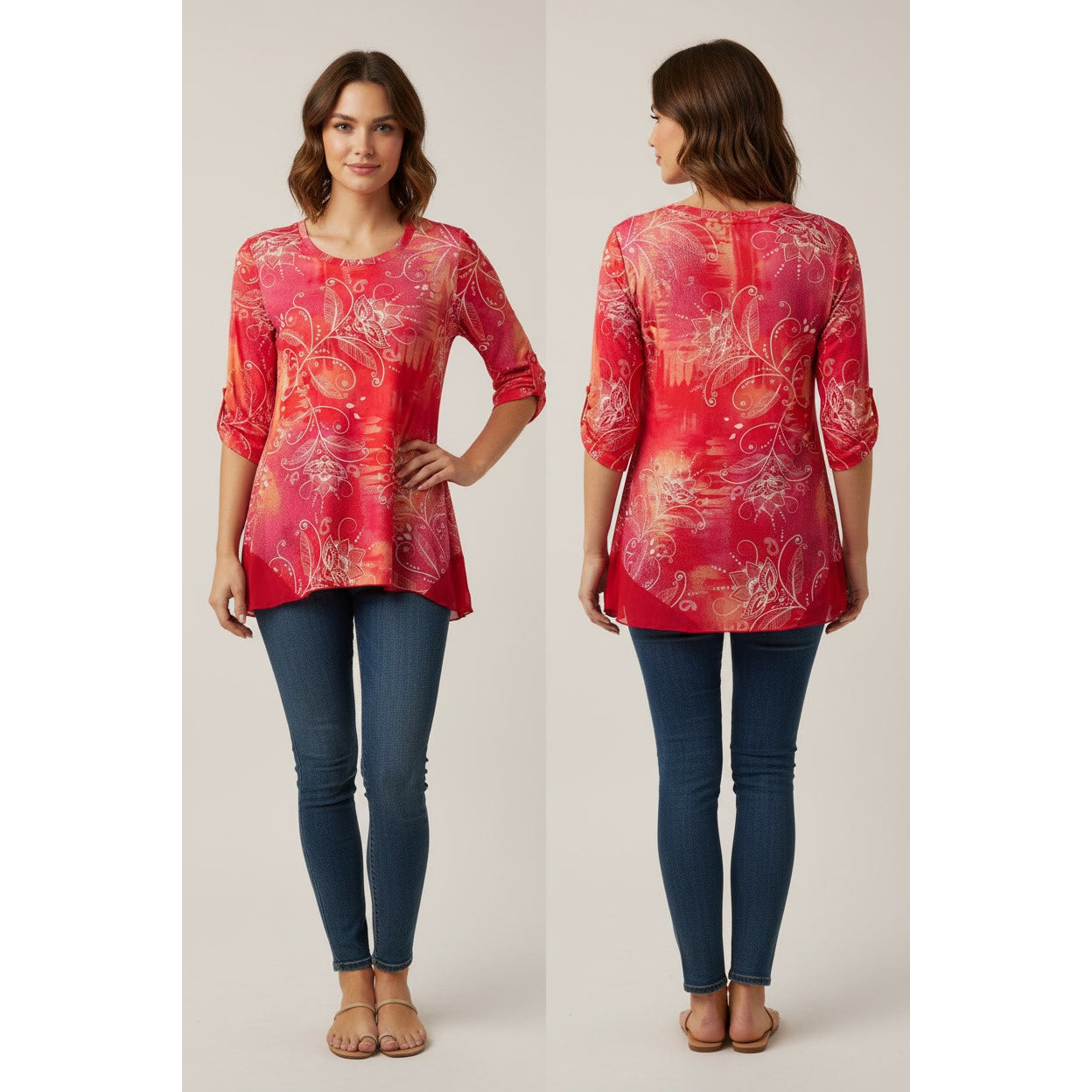 1386 - Indigo Soul Sf Bright Print Shark Bite Pink - Small - NWT