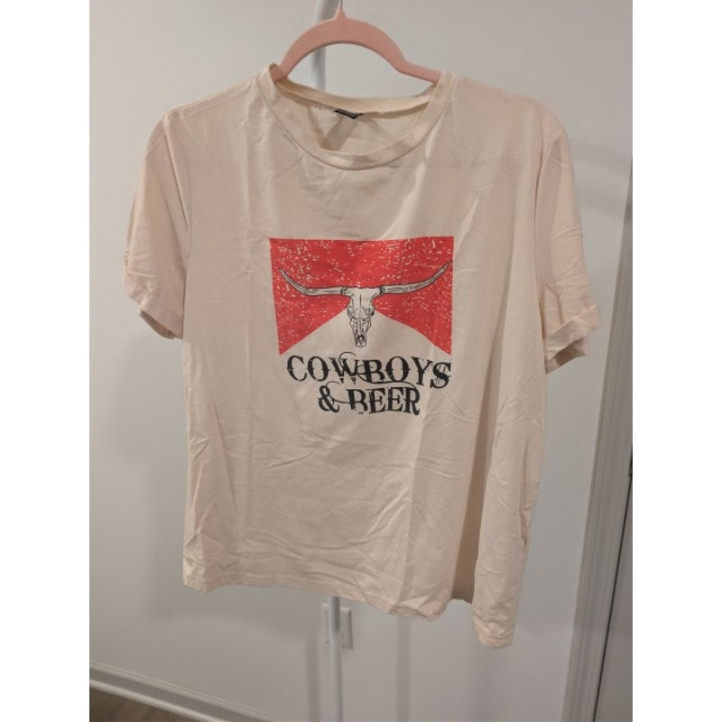 1488 - Emory Rose Cowboys & Beer Tshirt - XL