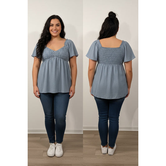 1382 - Indulge InStyle Slate Blue Tunic - XL