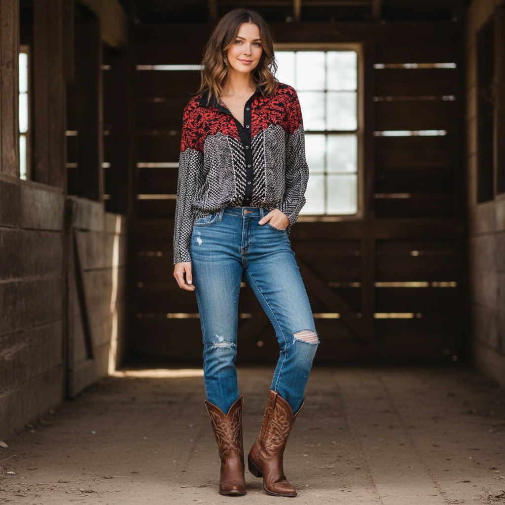 1517 - Soft Surrounding Collared shirt button down - Petite Medium