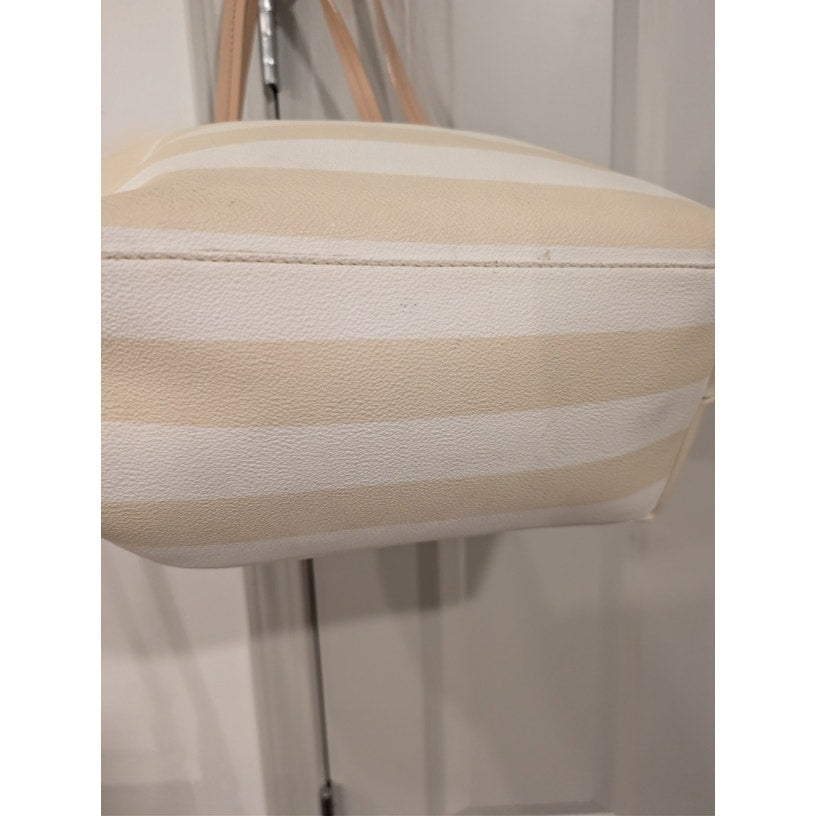 1288 - Kate Spade Tote Purse Bag- Pre Loved - Biege and White Striped