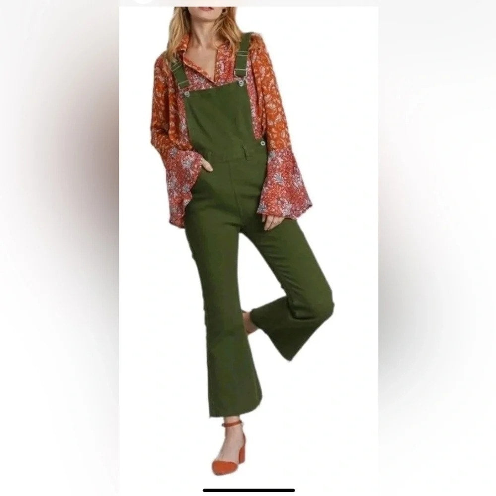 1408 - Umgee Olive Overalls - Small - NWT