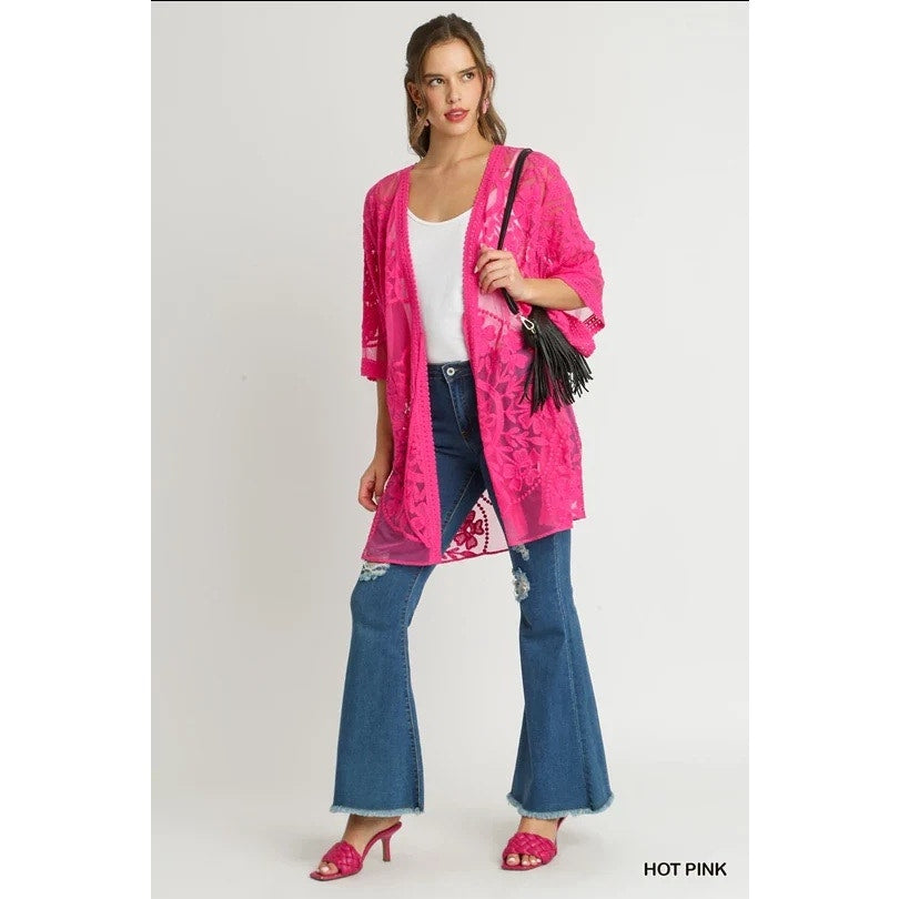 1354 - Umgee Hot pink Kimono - Small - NWT