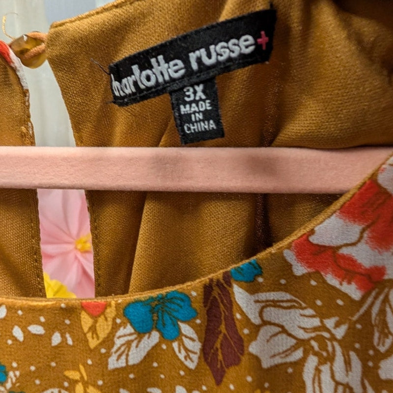 1456 - Charlotte Russe Boho Dress in Mustard - Size 3X - PreLoved