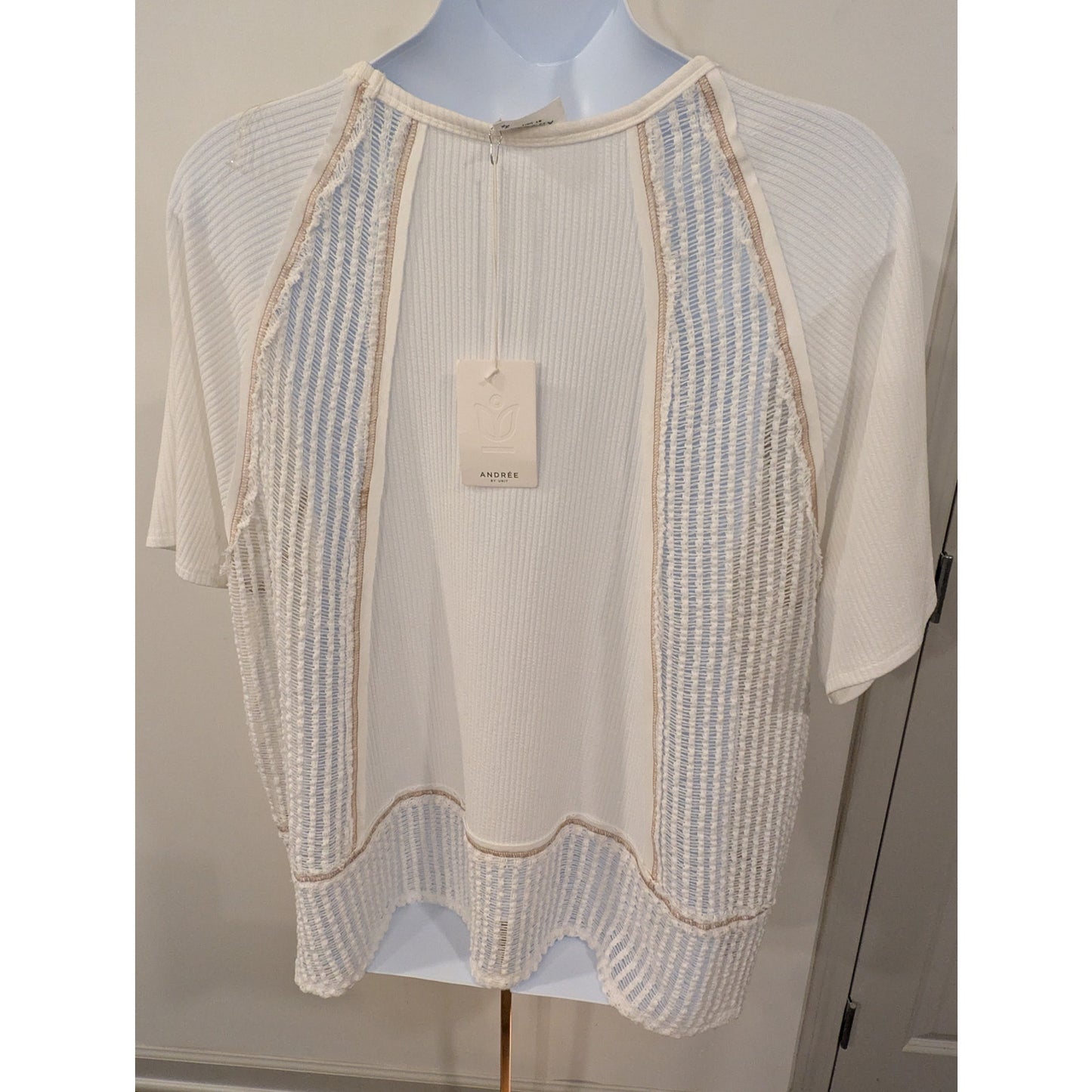 1383 - Andree' by Unit Open Knit Blouse - 2X - NWT