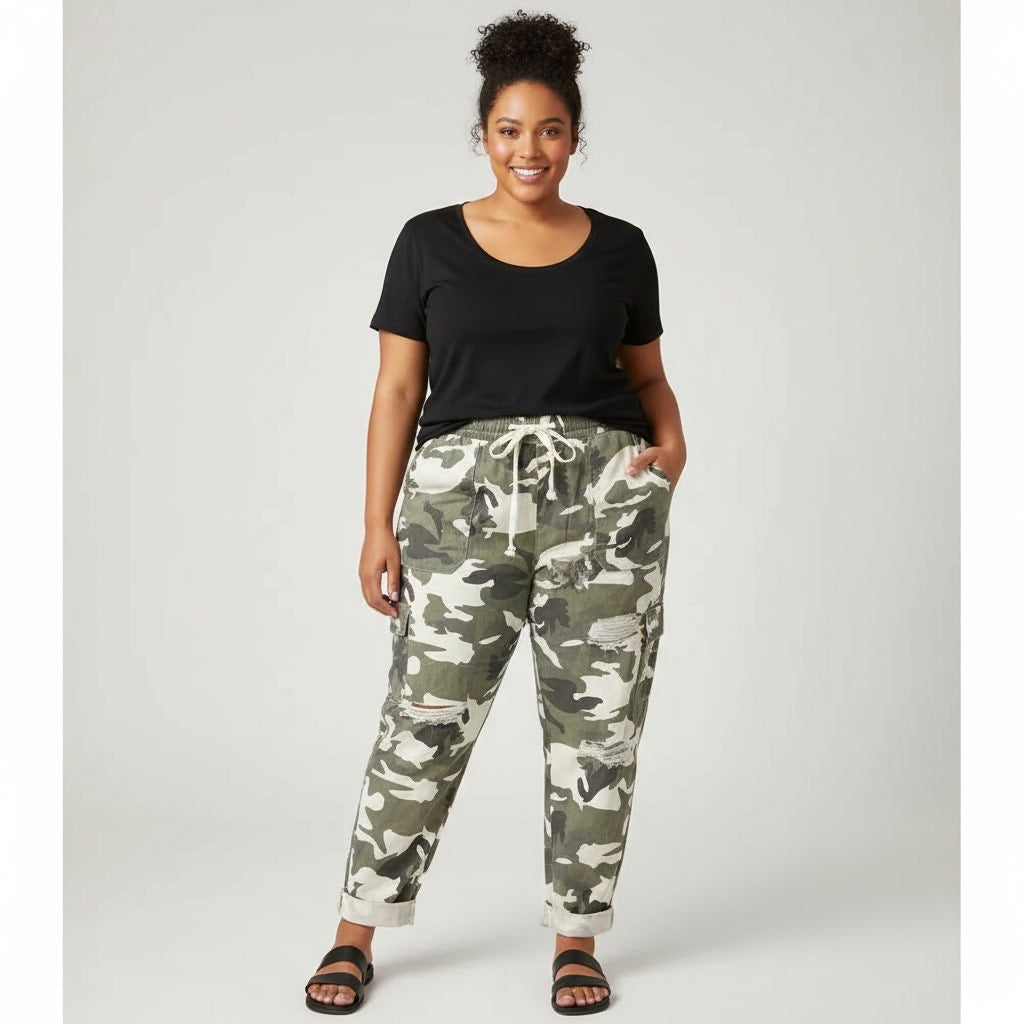 1271- Oddy Camo Pants - Distressed - Size 3XL