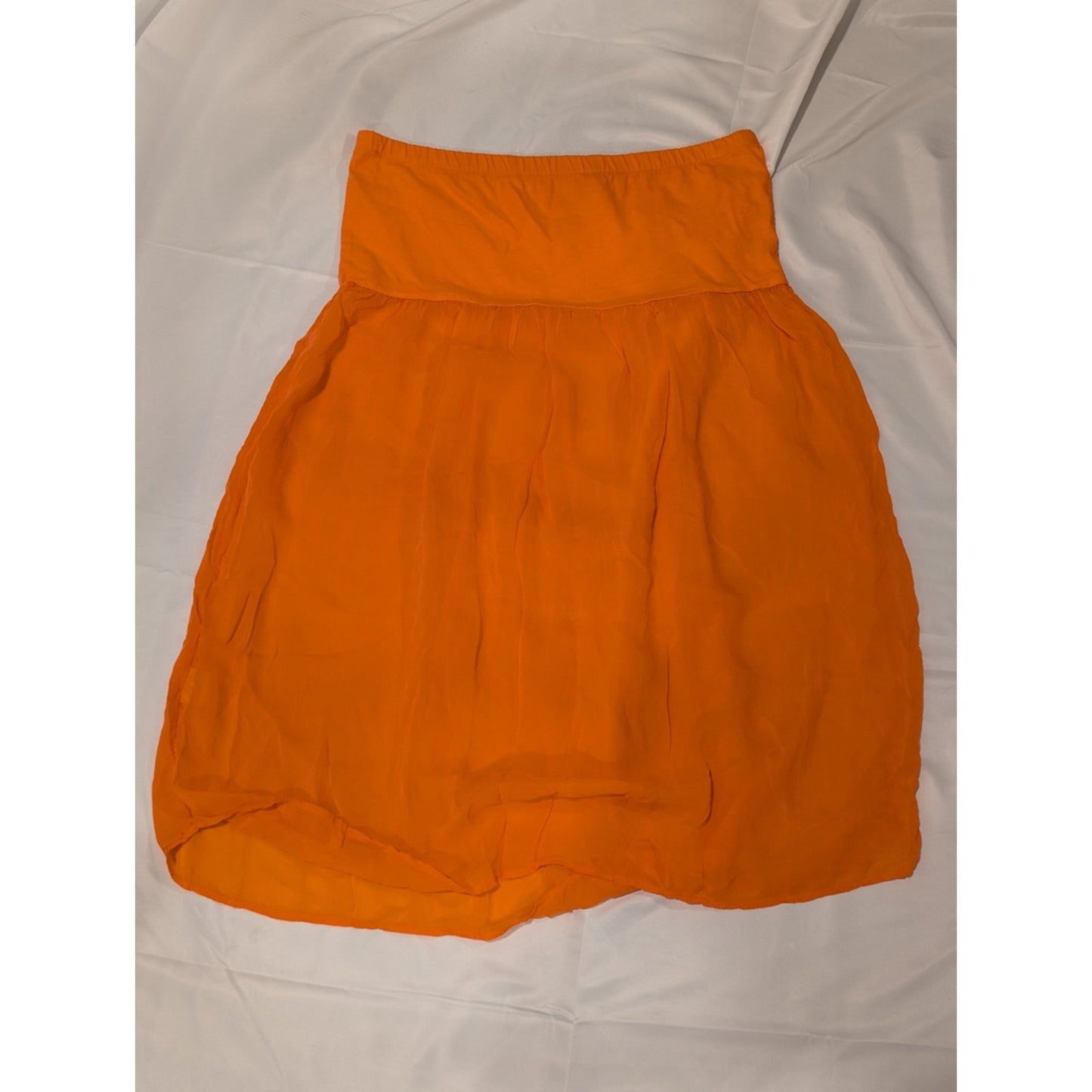 1180- Johnny Was Orange Strapless Bubble Top Size M - Used
