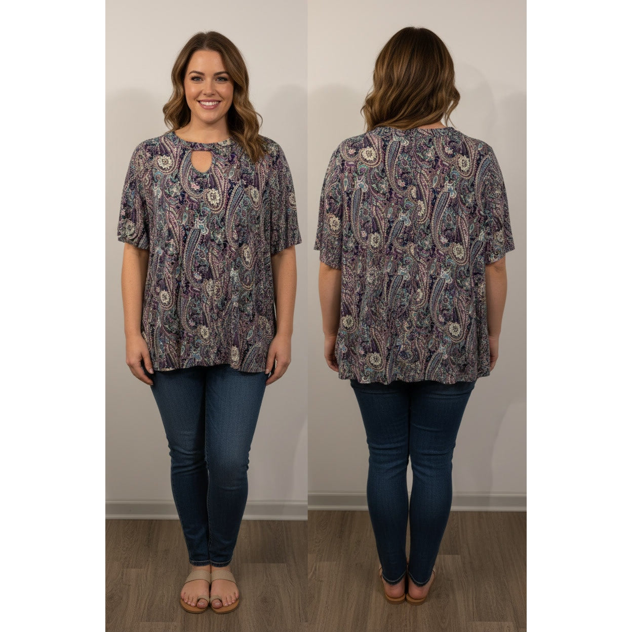 1440 - Hayzel Boho Top with keyhole - 2XL - NWOT
