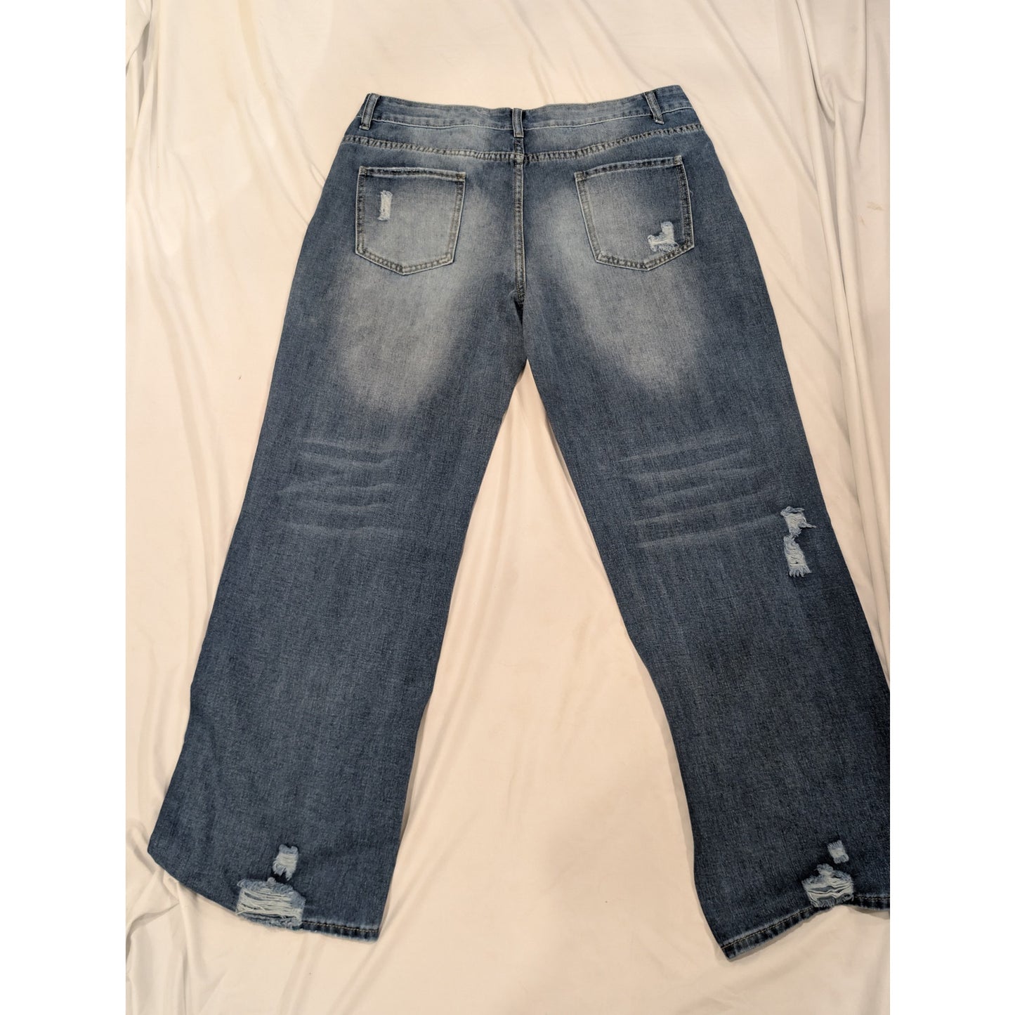 1310 - Distressed High Rise Straight Leg Jeans - XXL