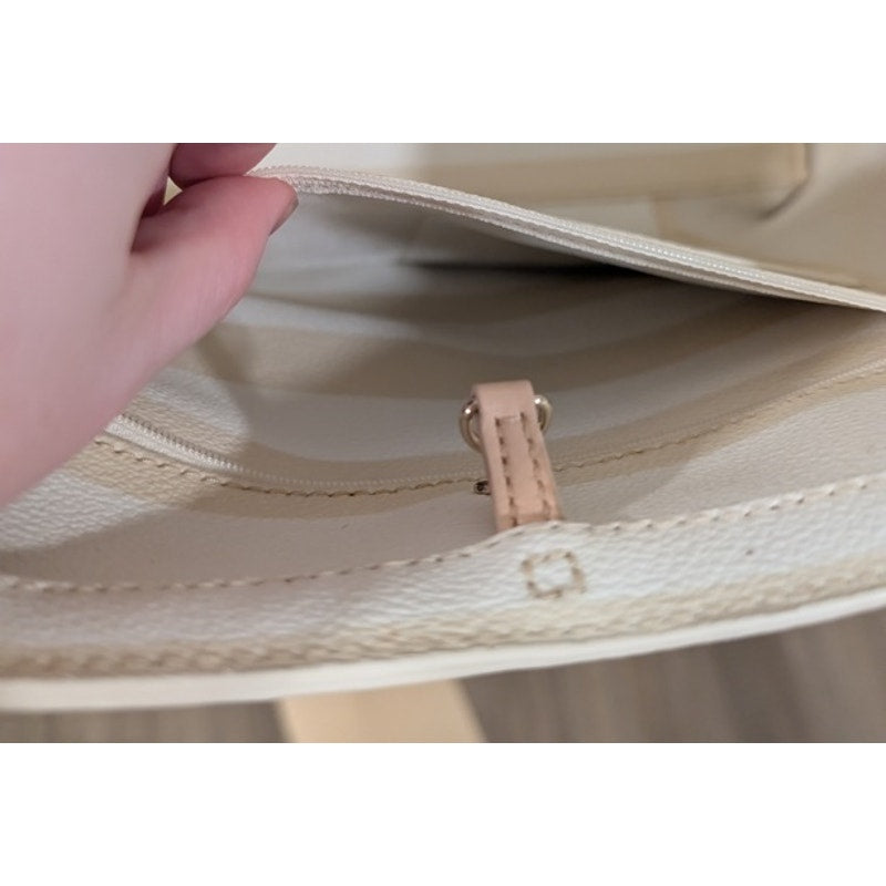 1288 - Kate Spade Tote Purse Bag- Pre Loved - Biege and White Striped