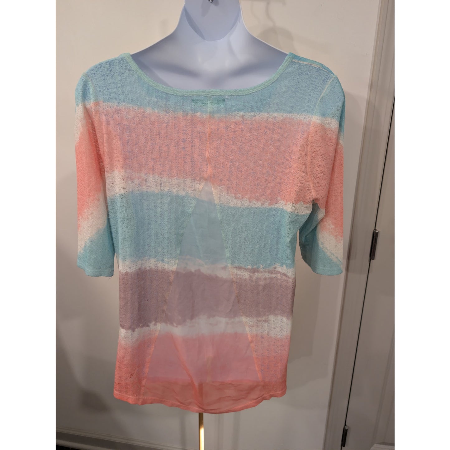 1446 - Indigo Soul Striped color block blouse - 2XL - PreLoved