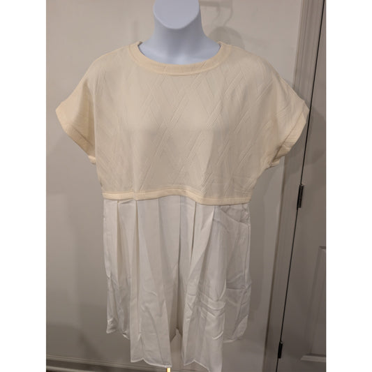 1431 - Umgee Cream Jacquard and pleated skirt - NWT - Size XL