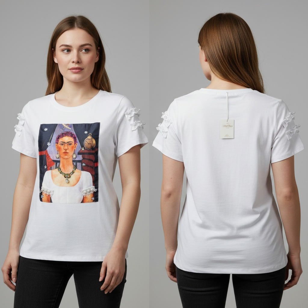 1315 - Miao Miao Embellished T-Shirt of Frida Kahlo - NWT - 2XL