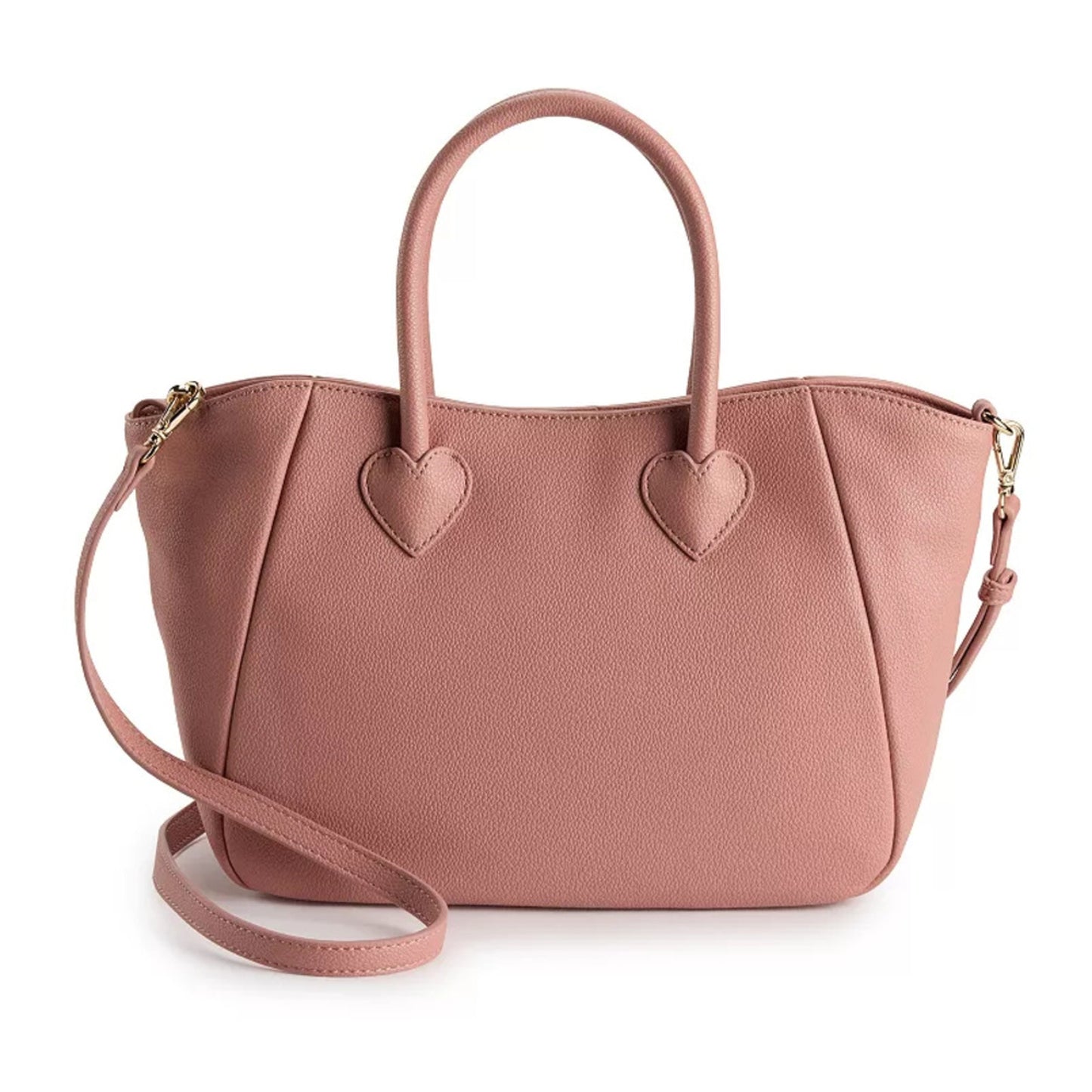 1122 - Lauren Conrad Bag Pink Vegan Leather Heart Detail Crossbody - NEW