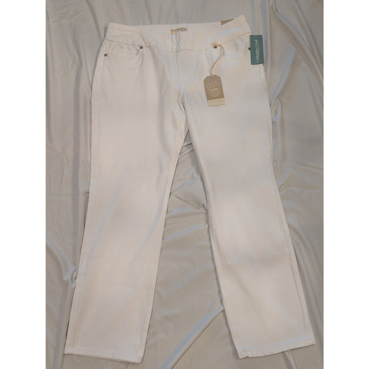 1030 - Coldwater Creek White Strght Leg Size 16P Stretch NWT