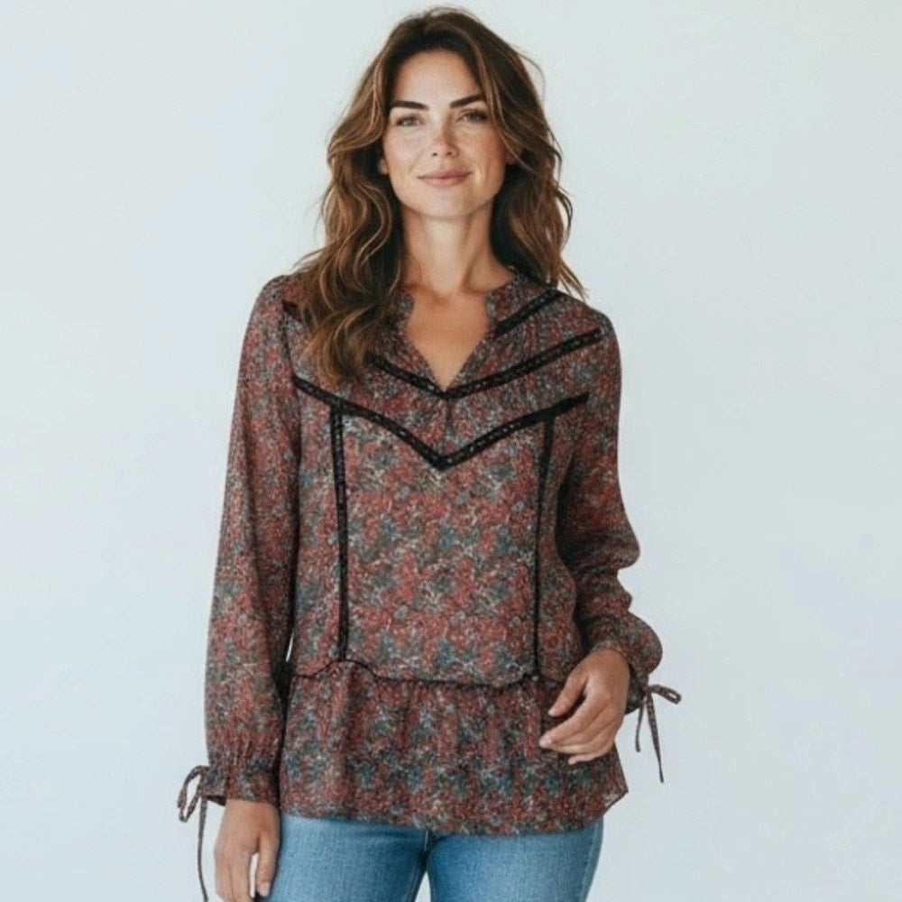 1355 - Matiilda Jane Peasant Boho Blouse - Size Small - NWT