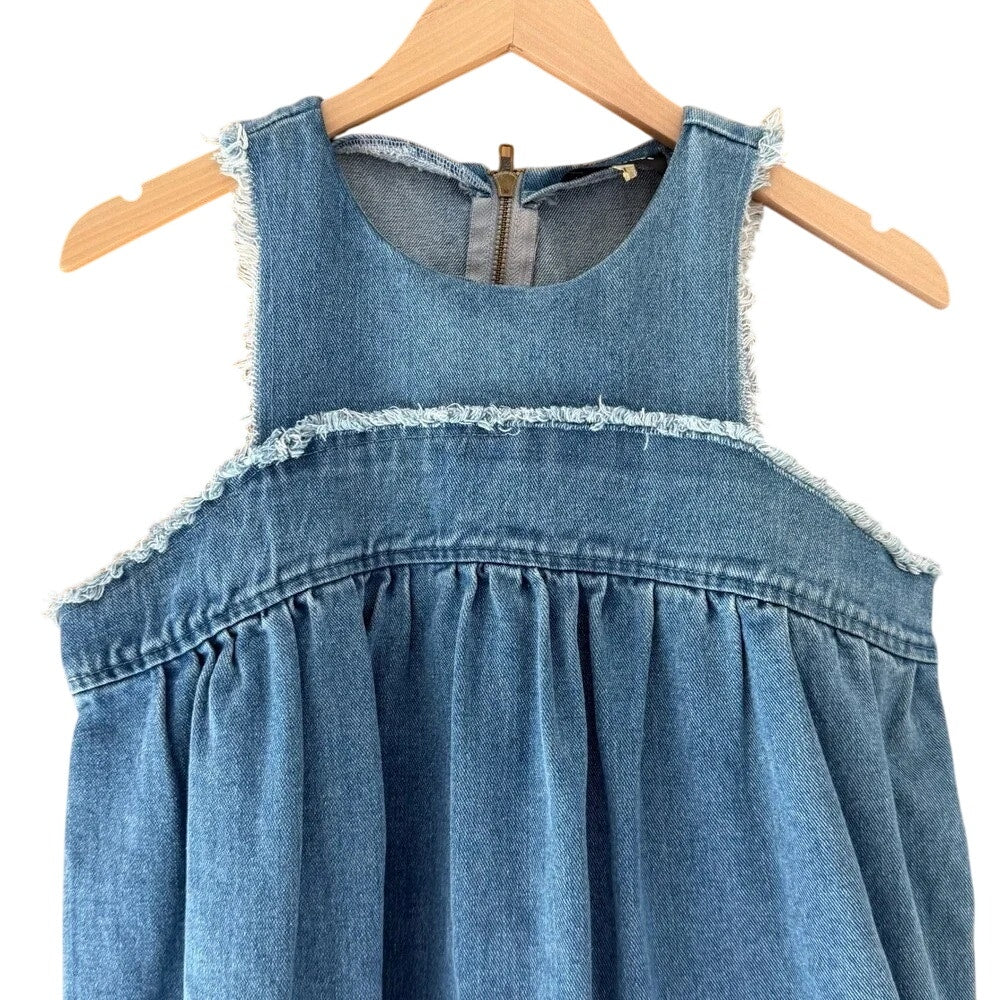 1260 - Sugar Lips Deniim Tank Dress - Size Med - Raw edge--NWT
