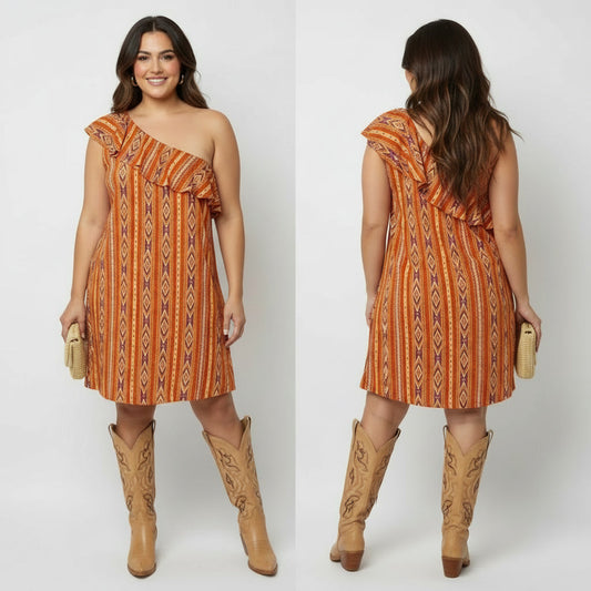 1285 - Savannah Jane One Shoulder Dress - Size 3X
